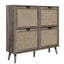 4 Door Shoe Rack, Freestanding Modern Shoe Storage Cabinet, for Entryway - Korvel