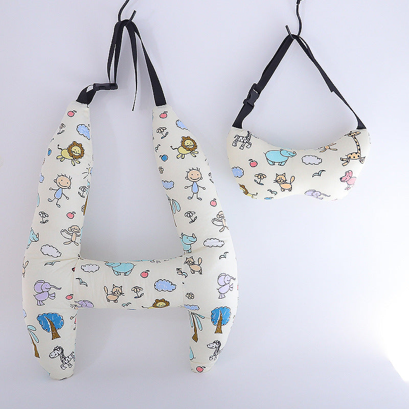 Dual Purpose Cotton Car Sleeping Pillow for Adults & Children