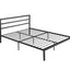 Queen Size Metal Bed Frame with Headboard Charcoal Grey - Korvel