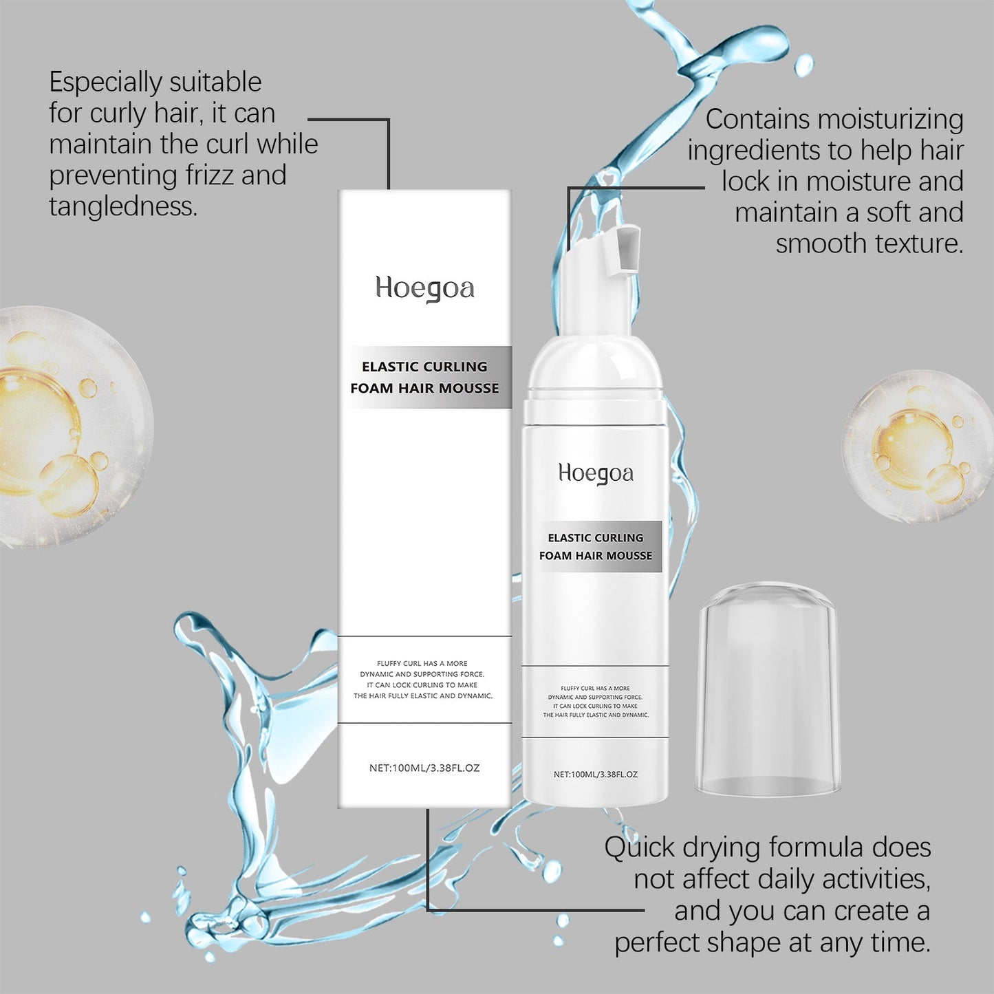 Lightweight Hair Styling Mousse for Volume and Control