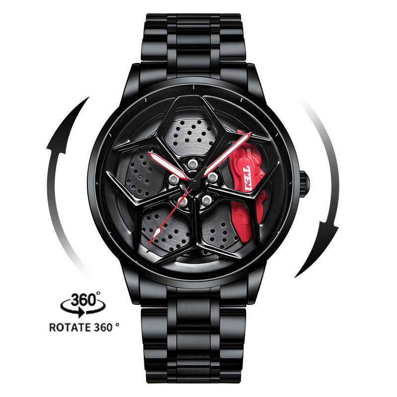 Luxury Men's Stainless Steel Quartz Watch with Unique Design