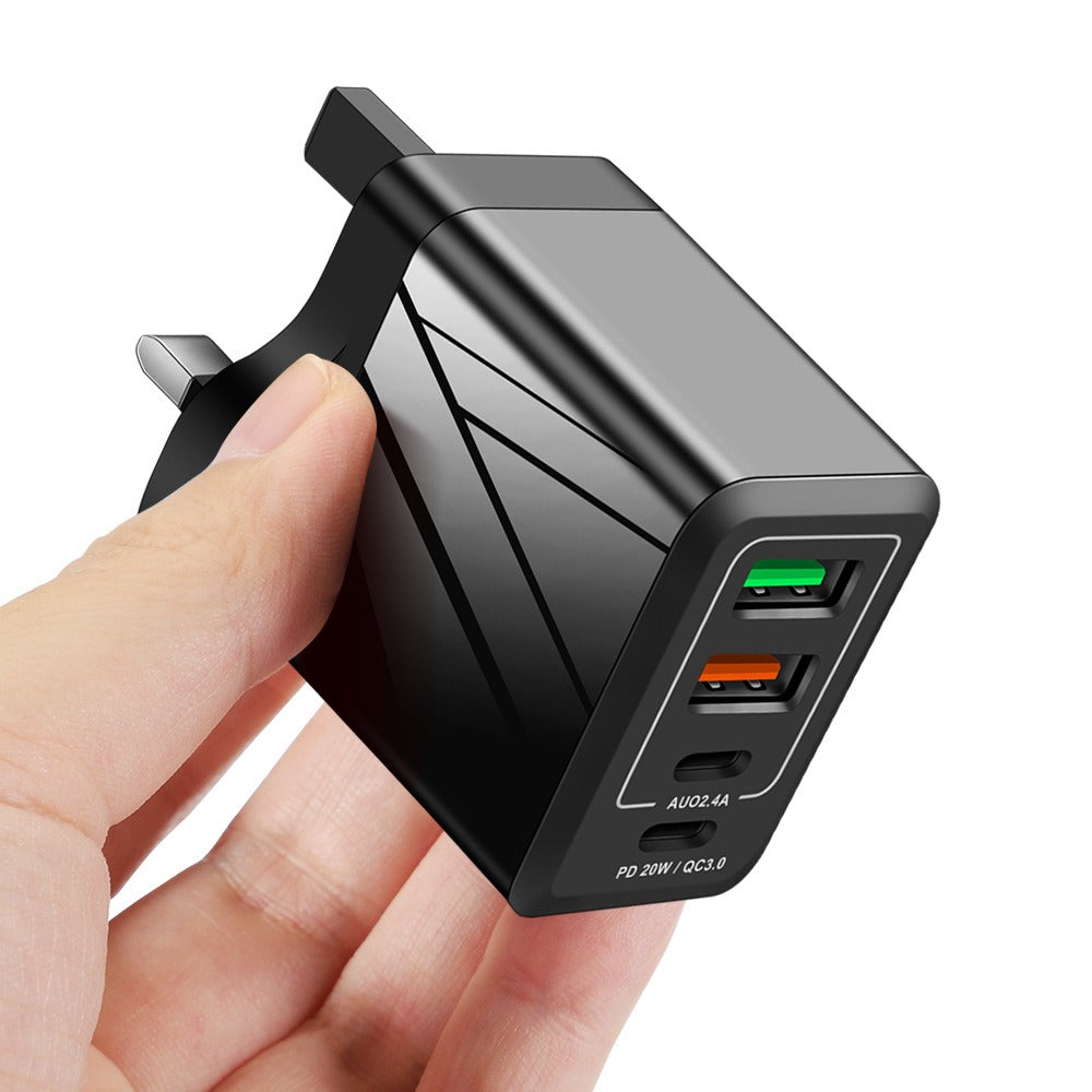 PD QC3.0+2.4A Type-c 2 USB Fast Charging Phone Charger - Korvel