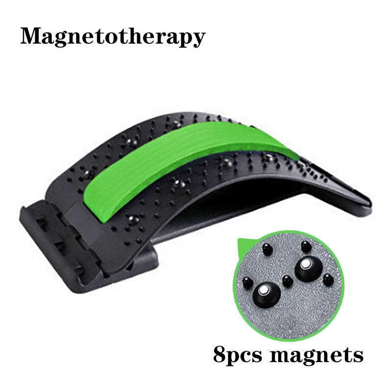 Magnetotherapy Multi-Level Adjustable Back Massager Stretcher Waist Neck Fitness Lumbar Cervical Spine Support Pain Relief - Korvel