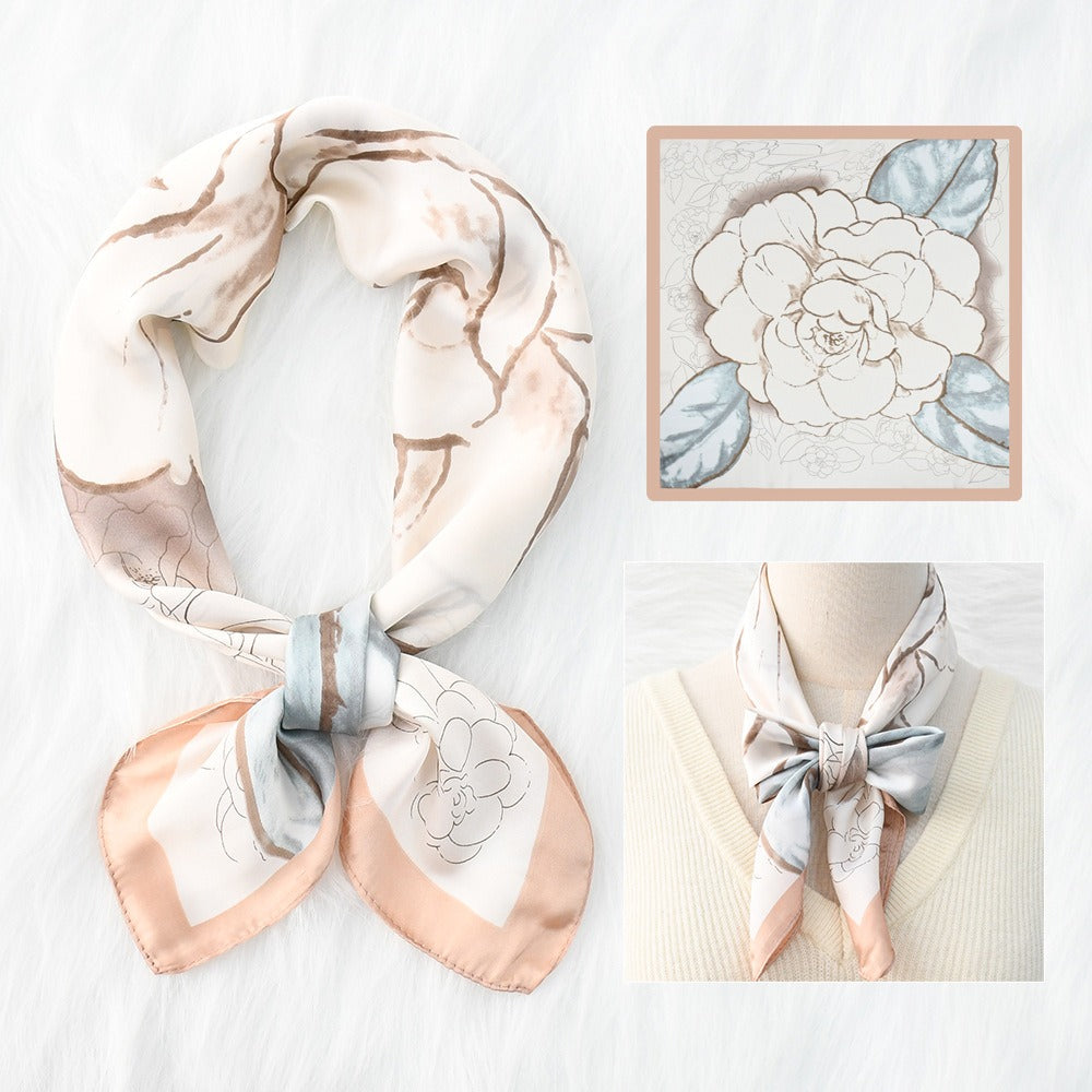 Silk Scarf Women's Sunscreen Beach Imitation Silk Versatile Silk Scarf Neckband - Korvel