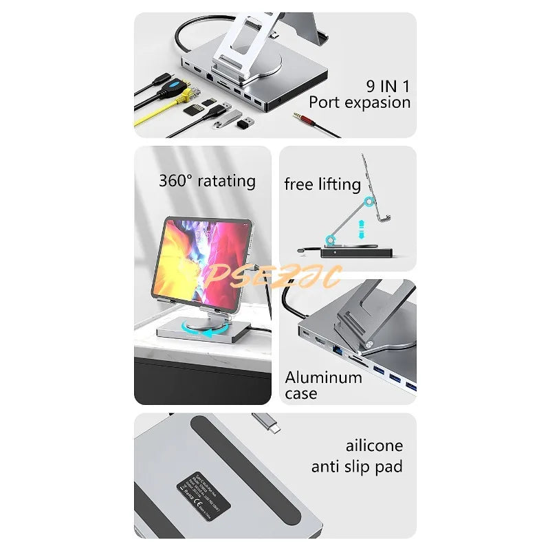 4K/60Hz USB 3.0 Splitter Hub with Gigabit Ethernet Port