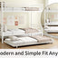 Cama litera resistente de dos camas individuales con cama nido - Blanca