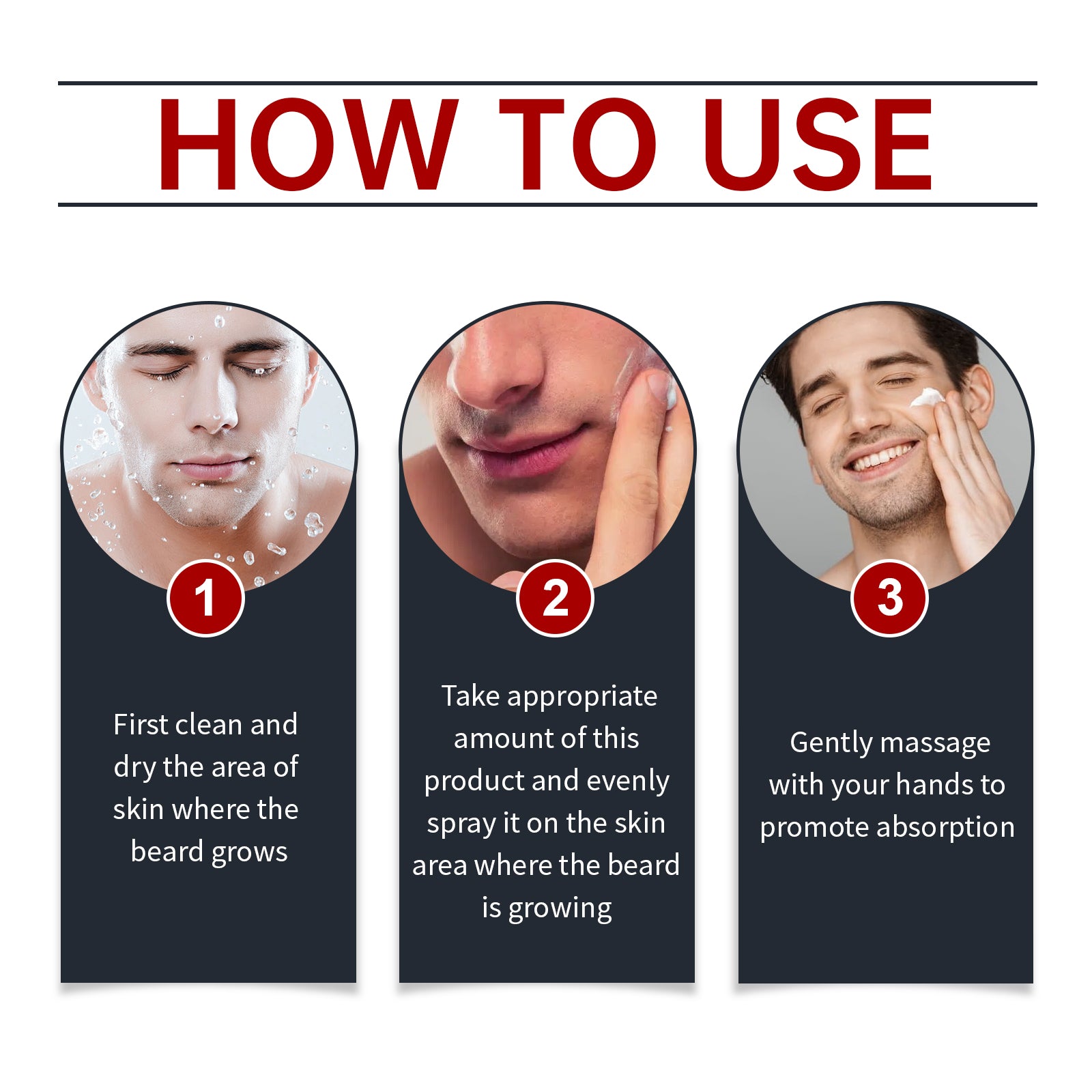 Facial Hair Treatment Spray, Men's Hair And Beard Nourishing Moisturizing And Enriching Facial Hair Repair Spray - Korvel
