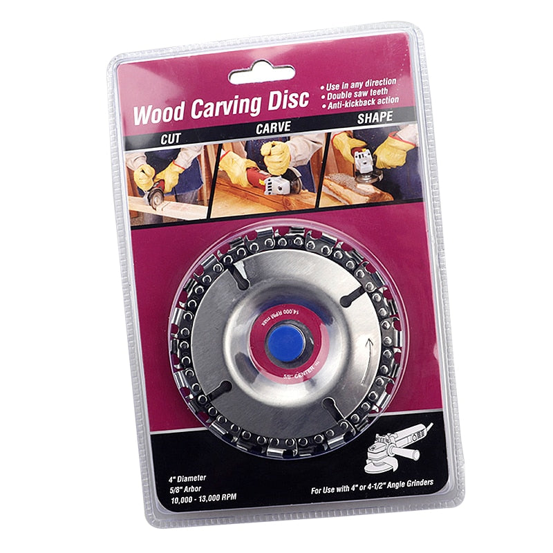 Wood Plastics 4 Inch 22 Tooth Grinder Disc Fine Chain Saw 4 Inch Angle Carving Culpting For 100/115 Angle Grinder - Korvel