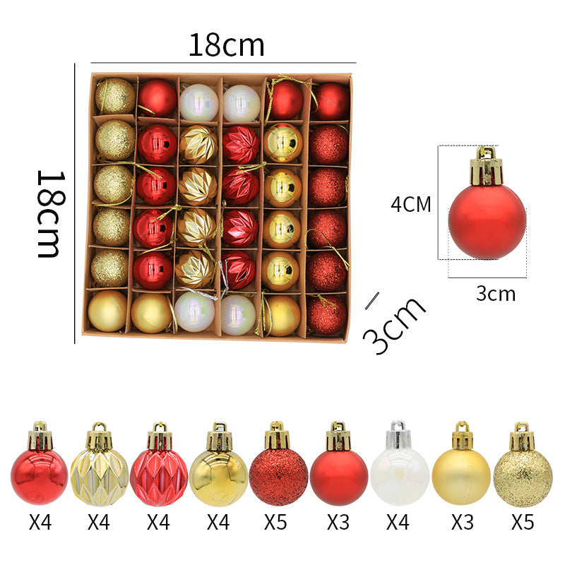 Christmas balls Christmas gifts decorations a variety of mixed 36PCS - Korvel
