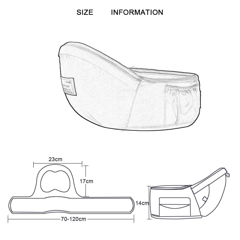 70-120cm Waist belt Baby Carrier Waist Stool Walkers Baby Sling Hold Waist Belt Backpack Hipseat Belt Kids Infant Hip Seat - Korvel