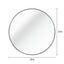 Black 16 Inch Metal Round Bathroom Mirror - Korvel