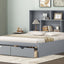 Elegant Queen Size Platform Bed with Storage Headboard, Gray
