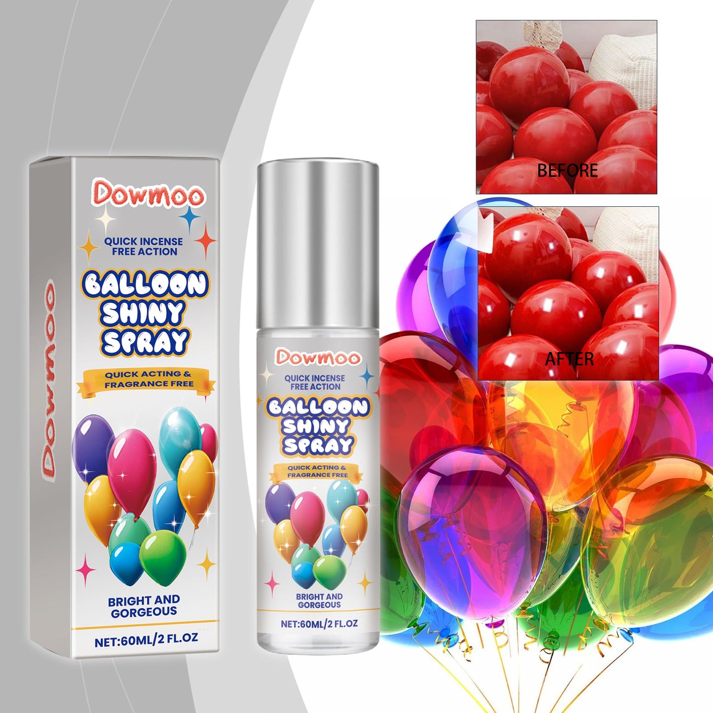 Spray Brillante para Globos de Látex - Acabado Brillante de Larga Duración