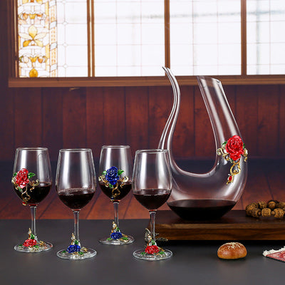 Household enamel crystal glass red wine glass goblet decanter - Korvel