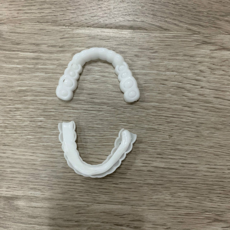 Upper Teeth And Lower Teeth Simulation Braces Non-Porous Braces Whitening Sleeves Second-Generation Silicone Simulation Teeth Dentures - Korvel