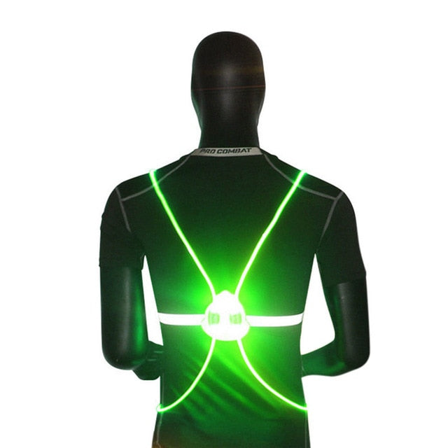 360 Reflective LED Flash Driving Vest High Visibility Night Running Cycling Riding Outdoor Activities Light Up Safety Bike Vest - Korvel