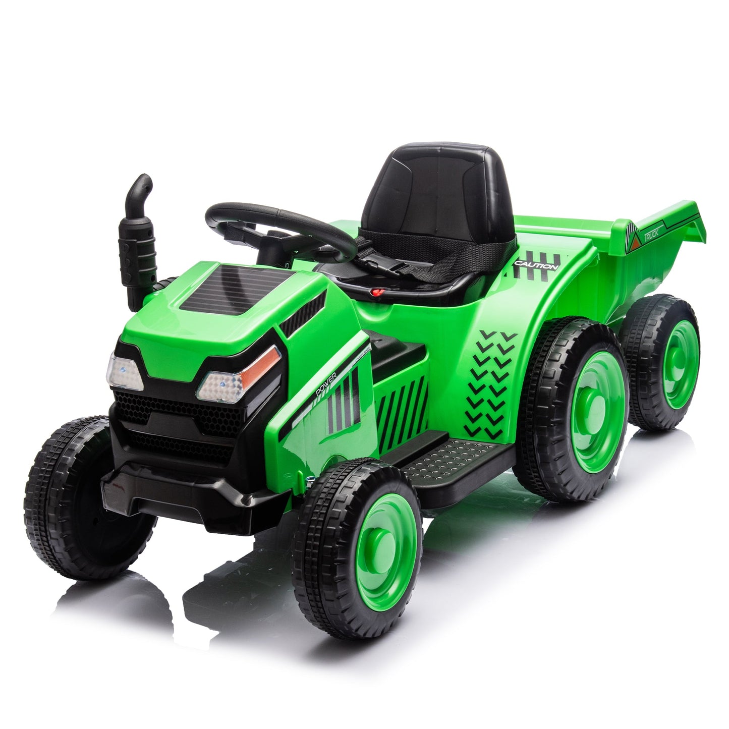 12V Electric Ride-On Tractor "Black Knight" with Detachable Tugboat