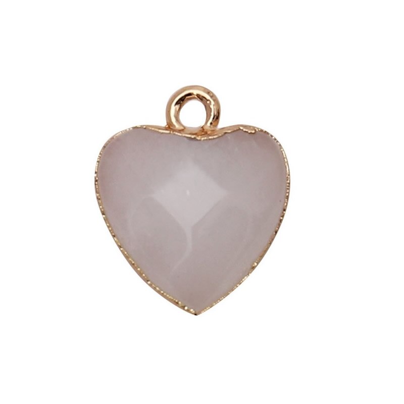 Women Jewelry  12.5mm Small Lovely Heart Pendant Labradorit Aventurine Opal Rose Crystal Quartz Stone Pendant DIY for Necklace - Korvel