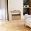 15.75" Rattan End table with Power Outlet & USB Ports  Modern nightstand with drawer and solid wood legs - Korvel