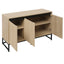 Engraved 3-door side panel with LED, self-service cabinet storage cabinet, modern coffee bar cabinet with adjustable shelf - Korvel