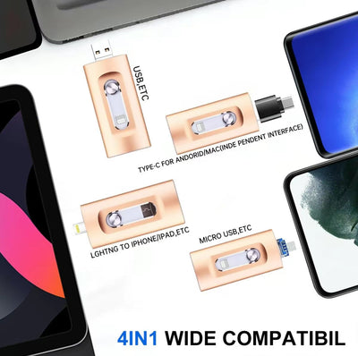 TriSync 128GB 4-in-1 USB Flash Drive