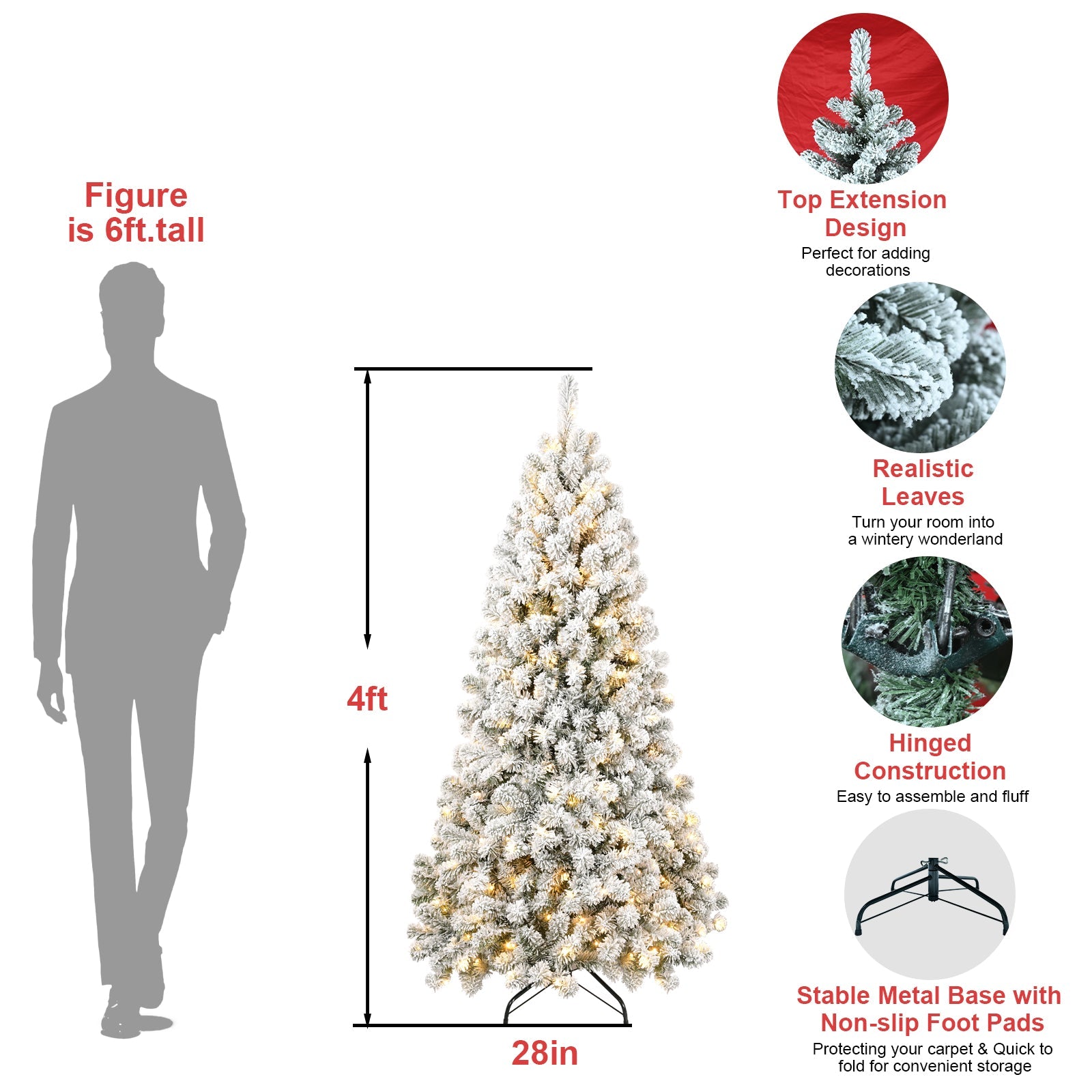 5FT PVC Memory Wire Christmas tree (With Light) - Korvel