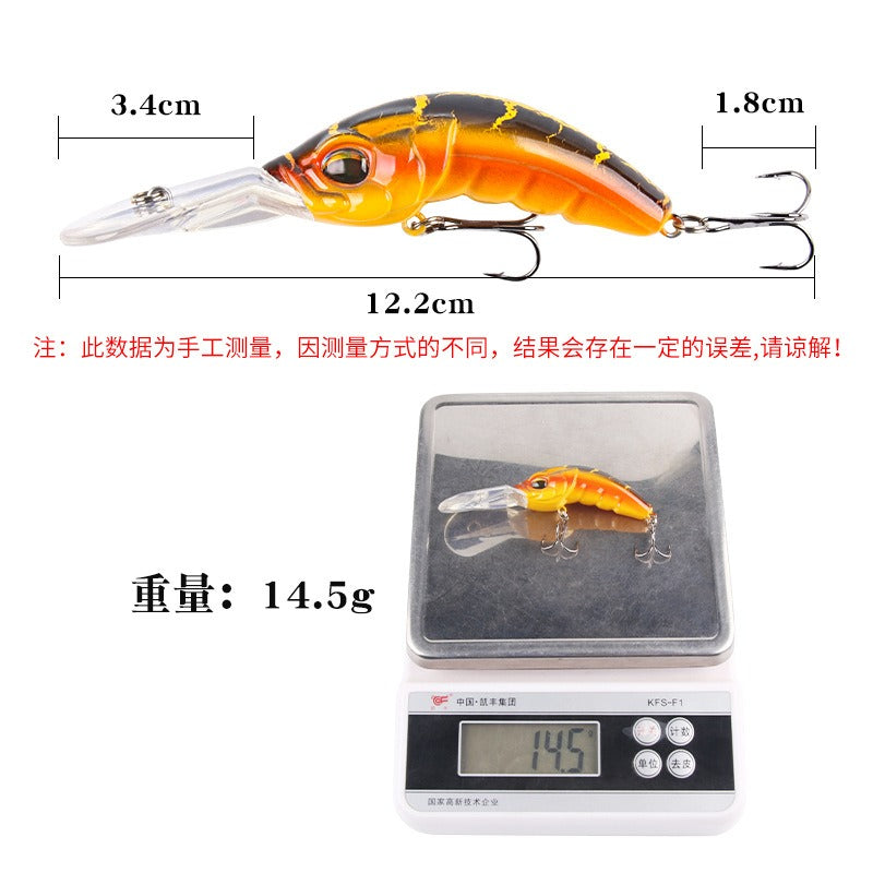 Le leurre de pêche plongeant à large langue - 10,4 cm, 14,5 g
