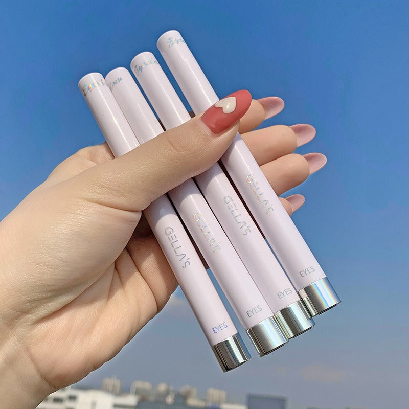 1Pcs  Diamond Glitter Eyeshadow Liner Pencil Face Makeup Highlighter Long lasting Matte Pink Silkworm Champagne Gold Eyeliner Pen - Korvel