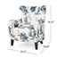 Fauteuil Club Rembourré en Tissu Imprimé Moderne Rétro