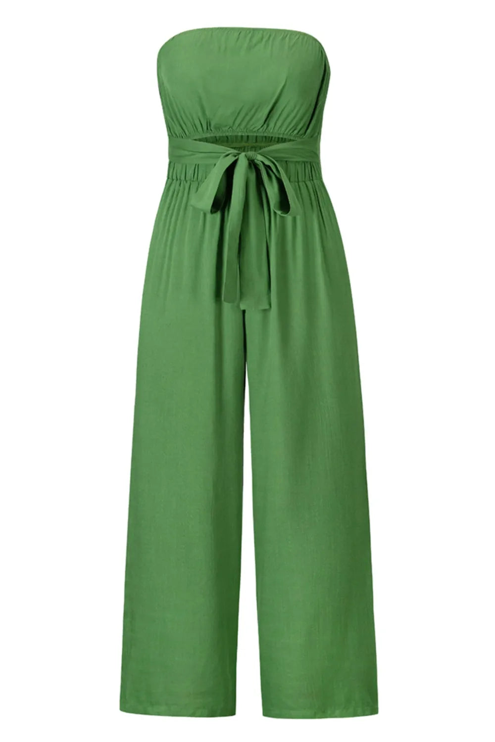 Tied Cutout Tube Wide Leg Jumpsuit - Korvel