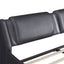 Queen Size Upholstered Faux Leather Platform Bed with LED Light Bed Frame with Slatted - Black - Korvel