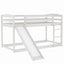 Twin over Twin Bunk Bed with Convertible Slide and Ladder   White - Korvel