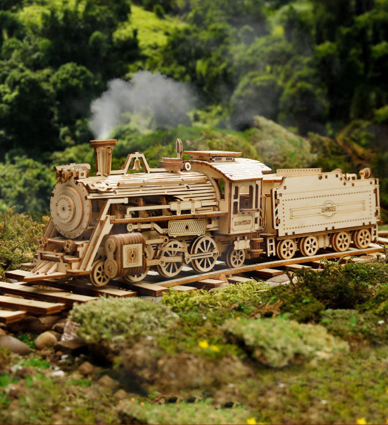 3DIY Hand Assembled Train Jeep Truck Children's Toy Boy Gift Wooden 3D Puzzle - Korvel