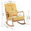 Rocking Chair Upholstered Fabric Rocking Armchair Indoor with High Backrest Glider Chairs and Lumbar Pillow for Living Room - Korvel