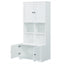 Elegant 4-Door Bathroom Storage Cabinet with Adjustable Shelves