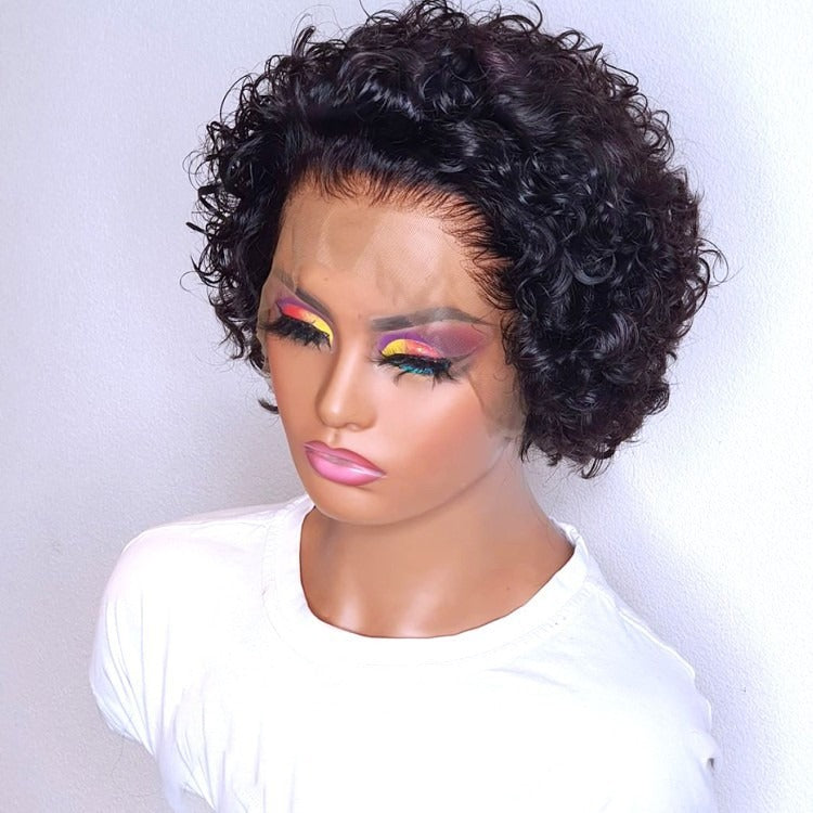 Curly Pixie Cut Lace Wig Human Hair - Korvel