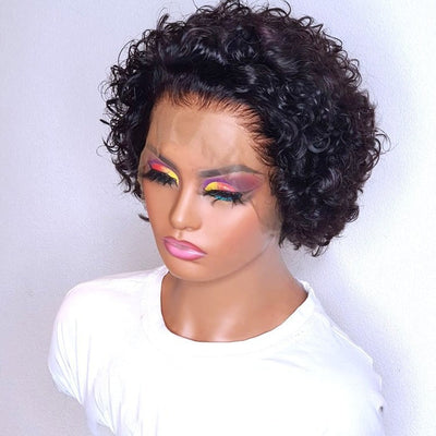 Curly Pixie Cut Lace Wig Human Hair - Korvel