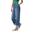 Fashionable high waisted straight leg jeans - Korvel