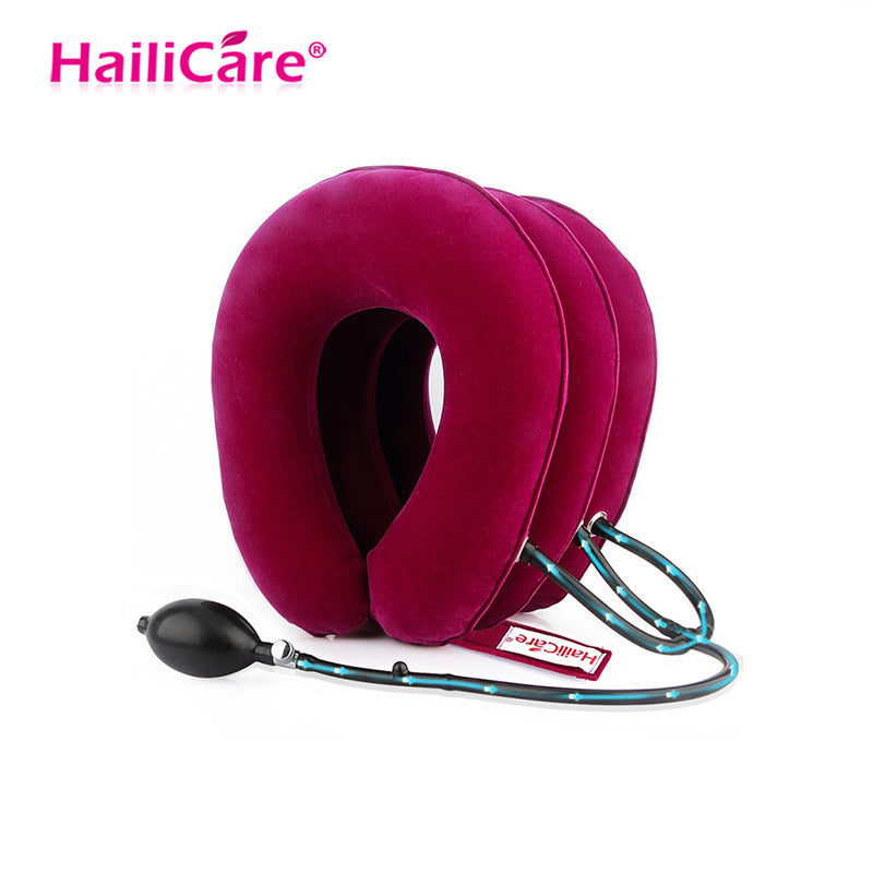 HailiCare Swan Neck Correction Artifact Cervical Traction Inflatable Portable Full Velvet Neck Guard - Korvel