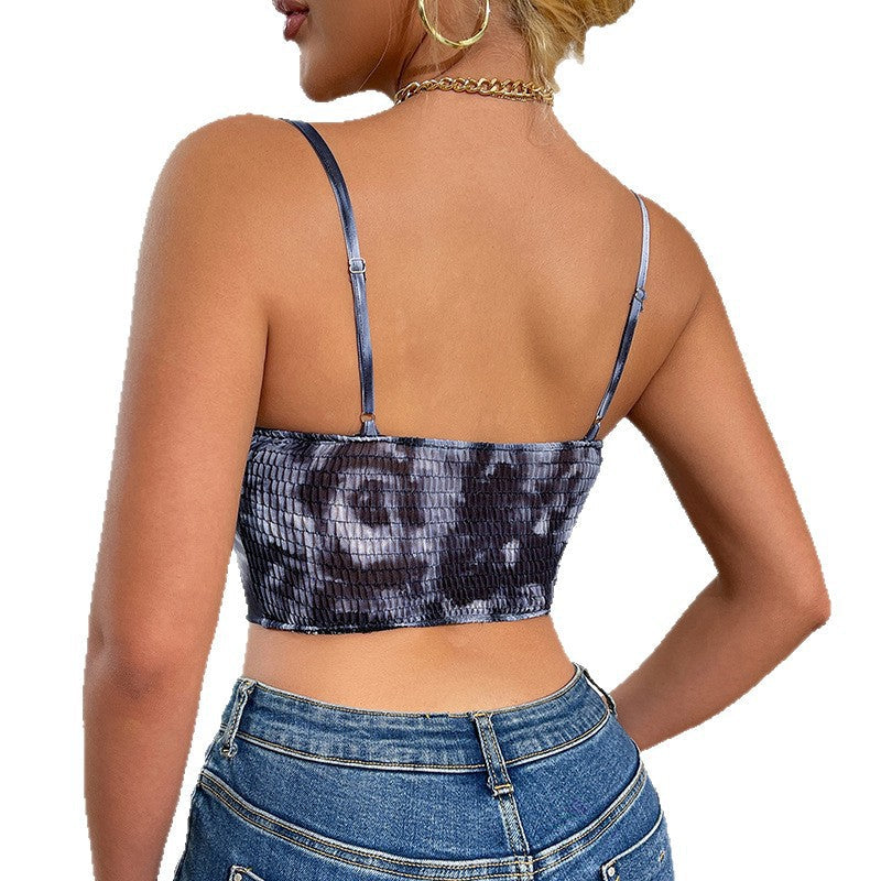 Elegant Fishbone Waist Cinching Tank Top