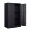 Metal storage cabinet with locked door and adjustable shelf foldable storage cabinet black - Korvel