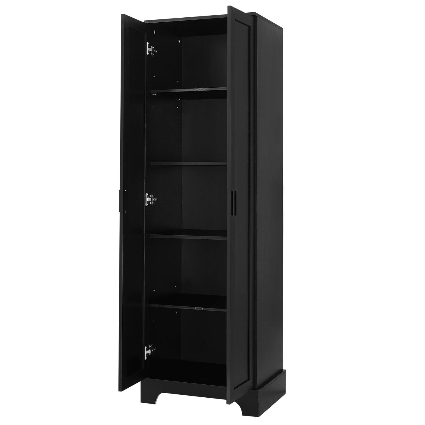 Storage Cabinet with Two Doors for Bathroom, Office, Adjustable Shelf, MDF Board, Black - Korvel