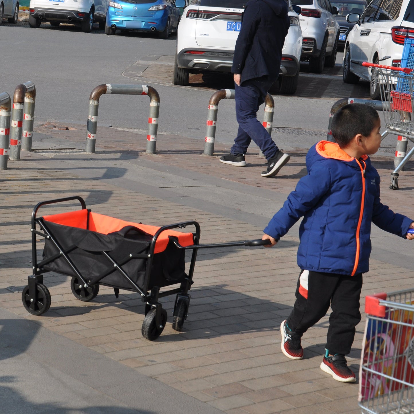 Folding Wagon Garden Shopping Beach Cart - Korvel