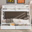Wood Twin over Full Bunk Bed with 2 Drawers  White - Korvel