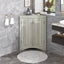 Oak Triangle Bathroom Storage Cabinet with Adjustable Shelves, Freestanding Floor Cabinet for Home Kitchen - Korvel