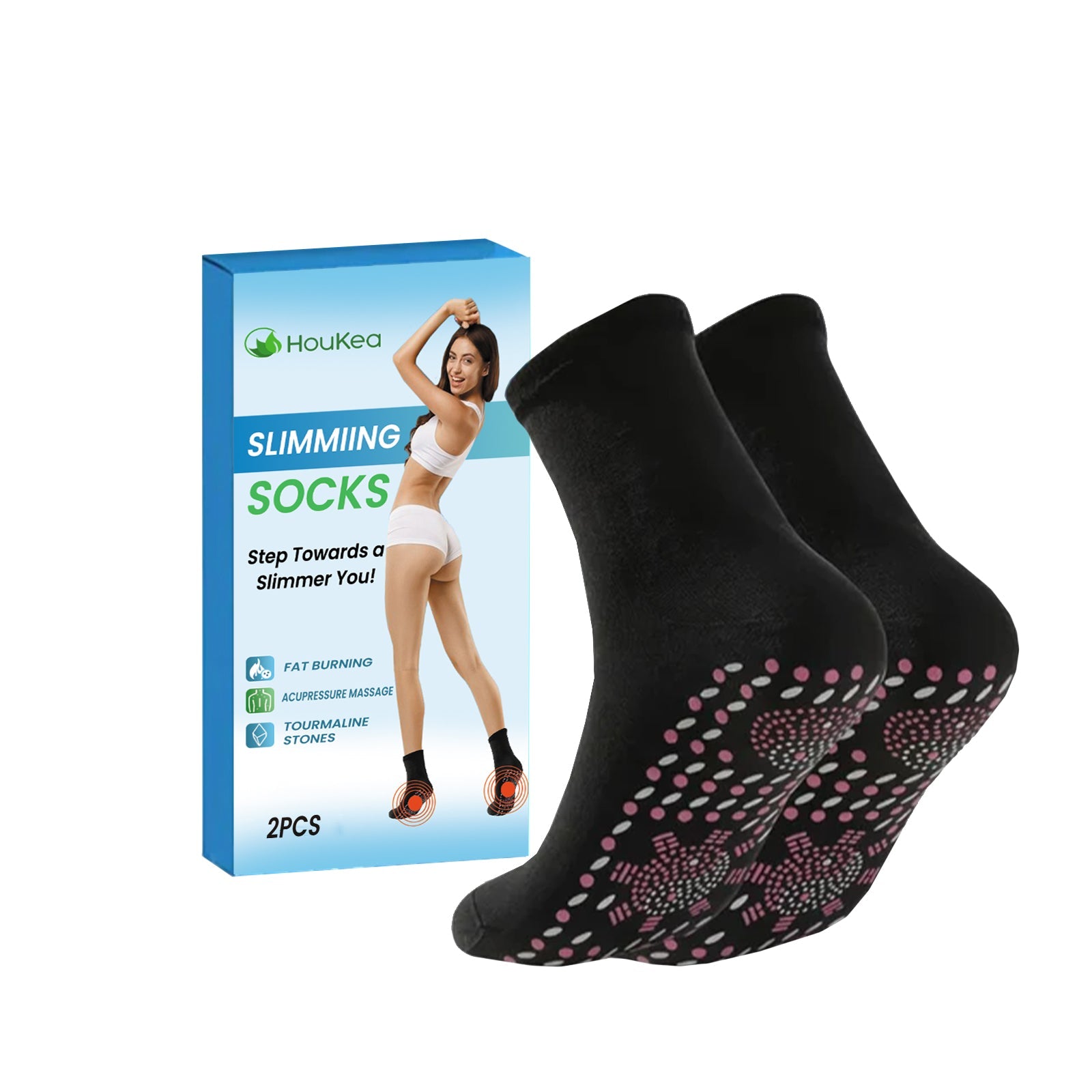 HouKea Stretch Socks, Firming Skin Friendly Soft And Comfortable Non-Slip Elastic Socks Foot Massage Treatment Leg Shaping - Korvel