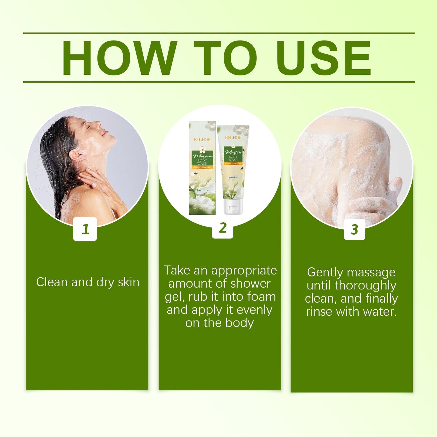 Jasmine Moisturizing Body Wash, Gentle, Clean, Smooth, Moisturizing And Fragrant Body Wash - Korvel