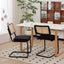 Dining Chairs Set of 2 velvet wicker side decorative chairs, black painted legs, modern medieval Bruell designed chairs, - Korvel