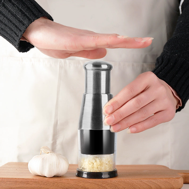 Stainless Steel Manual Kitchen Chopper (for garlic, ginger, herbs, nuts) - Korvel