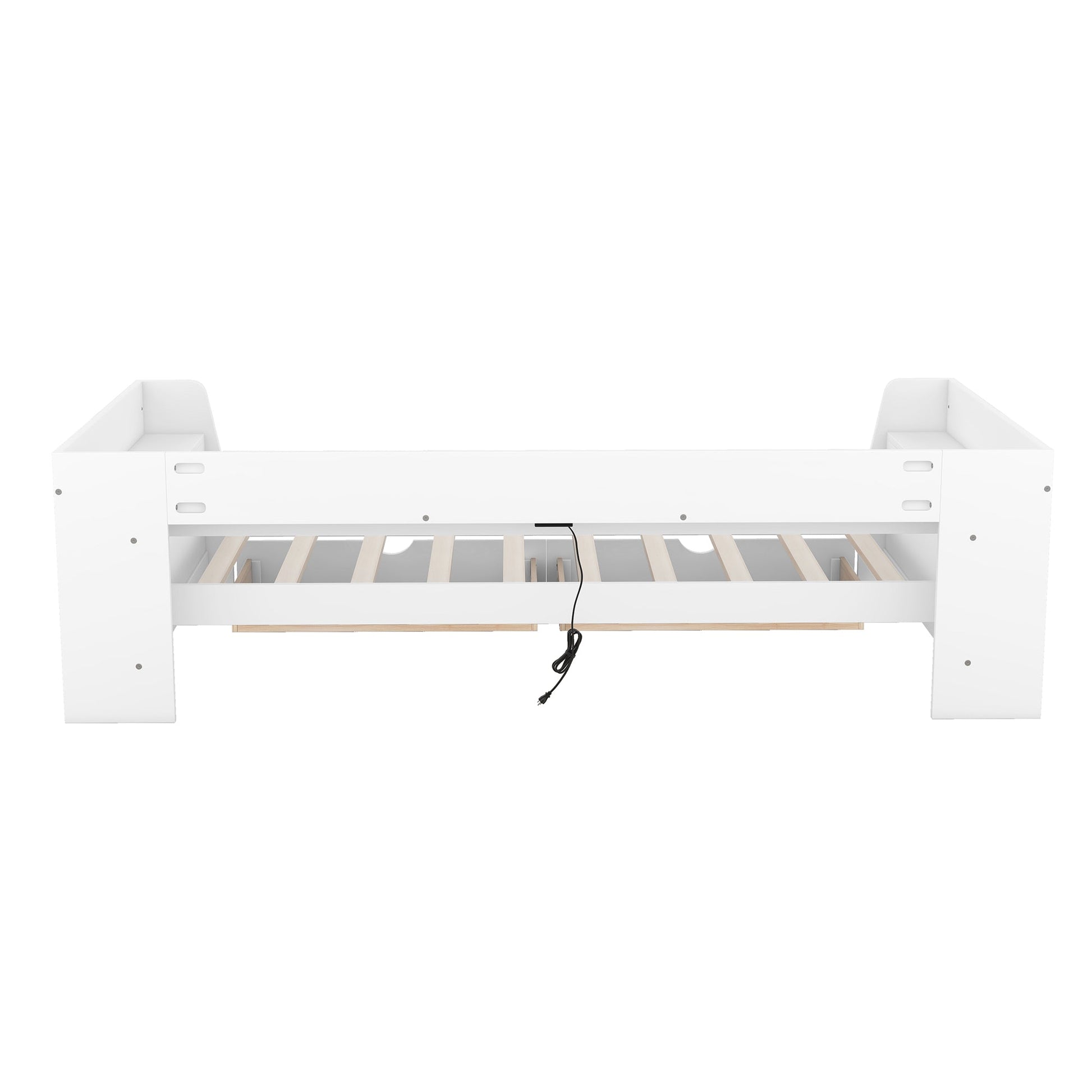 Upholstered Daybed with Trundle, Wood Slat Support,Upholstered Frame Sofa Bed Twin Blue - Korvel